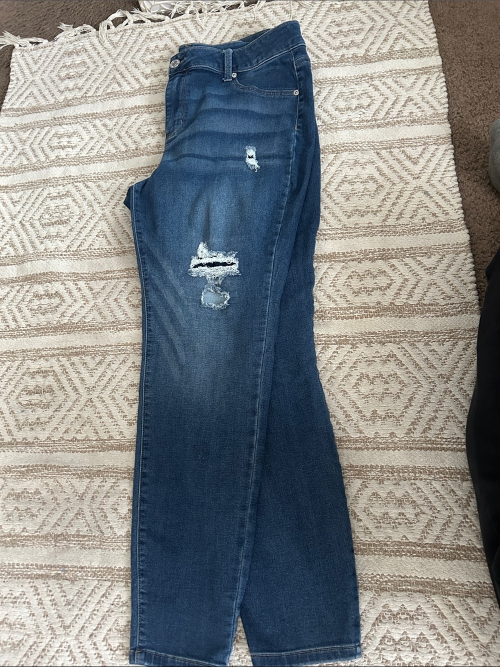 Maurices Medium Blue Straight-Leg Distressed Jeans